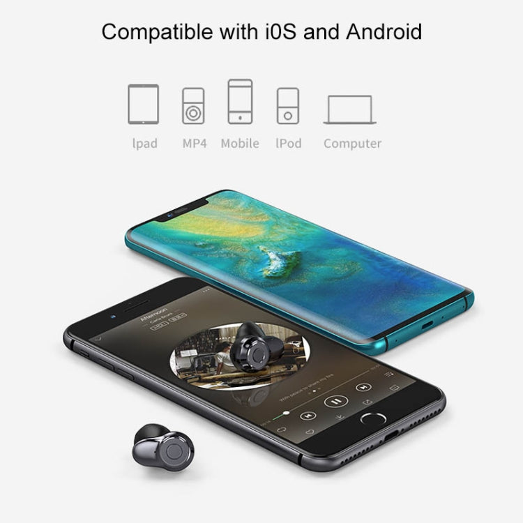 Écouteurs sans fil Bluetooth 5.0 tactiles A6 TWS avec boîtier de charge et écran LED intelligent, assistant vocal, connexion mémoire et appels HD, A6 noir, A6 bleu, A6 argent